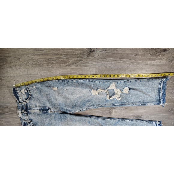 Abercrombie & Fitch Ultra High Rise Ankle‎ Straight Jeans Acid Wash Frayed 28/6R - Picture 4 of 10